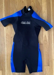 Hevto Ron Jon Surf Shop Kids Boys Girls Wetsuit Size 8 Blue Black USA - Picture 1 of 11