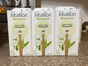Lot of 3 Schick Intuition Bamboo Hybrid Refillable Razor Kits - Picture 1 of 2