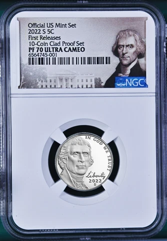 2022 S Proof 5C Nickel 10-clad-coin-set Version NGC PF70 ULTRA CAMEO FR Cover