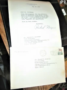 Original auto pen Signature Letter President Nixon May 1970 Elgin watch paper - Picture 1 of 2