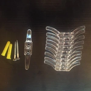 10 tacchetti per cavo cieco trasparente 80 mm - spine e viti incluse - Foto 1 di 3