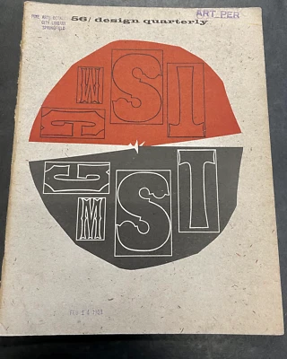 1963 Walker Art Center DESIGN QUARTERLY 56 ExLibrary American wood type - Image 1 of 4