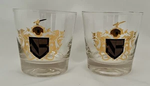 Par de vasos de whisky vintage hechos por Federal Glass, colección Camelot usados en excelente estado - Imagen 1 de 4