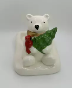 Bath and Body Works Polar Bear Cardinal Christmas Tree Holiday Hand Soap Holder - Picture 1 of 9