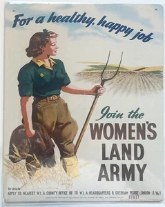 Metallschild Vintage-Stil - Join The Womans Land Army WW2 10x8 Zoll [WW2b] - Bild 1 von 1