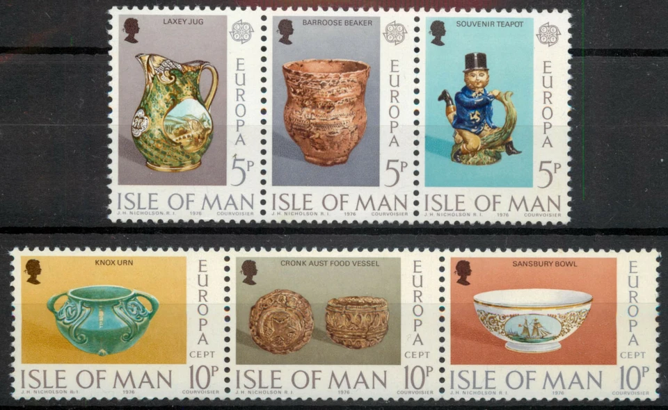 Isla de Man 1976 Europa: Juego de arte de cerámica SG 84-89 MNH como nuevo *ENVÍO COMBINADO* Foto 1 de 1