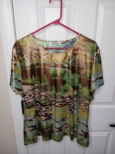 Blusa Mujer Colección Nygard Talla XL Elástica Manga Corta Diseño Animal  - Imagen 1 de 8