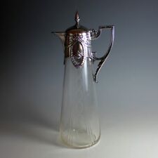 Antique WMF Silverplate and Etched Glass Decanter Early 20th Century
