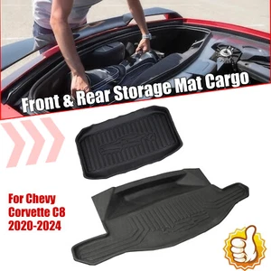 Front & Rear Storage Mat Cargo Floor Tray Liner for Corvette C8 ST Z51 Z06 2020+ - Picture 1 of 23