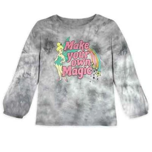 Disney Store Tinkerbell Tie Dye Long Sleeve T Shirt Girls Size 2/3 4 5/6 7/8 14 - Picture 1 of 1