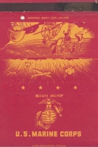 U.S. MARINE CORPS Matchbook Cover, Sempre Fidelis, WWII, Near Mint & Scarce - Bild 1 von 1