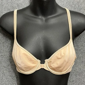 Vanity Fair 34A Vintage Retro Beige Front-close Non-padded Demi T-shirt Bra - Picture 1 of 6
