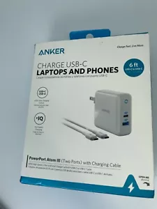 Anker 60W Fast Charge PD usb A C w/ usb c cable for iPad 11" 12.9" iPhone 15 16 - Picture 1 of 3