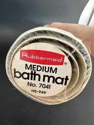 "Estera de bañera Rubbermaid Safti-Grip 7041 crema 16x28"" nueva de colección 1979" Foto 1 de 4
