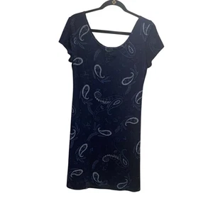 Vestido gótico caprichoso brillo cachemir azul marino vintage John Roberts para mujer 10 Y2K - Imagen 1 de 6