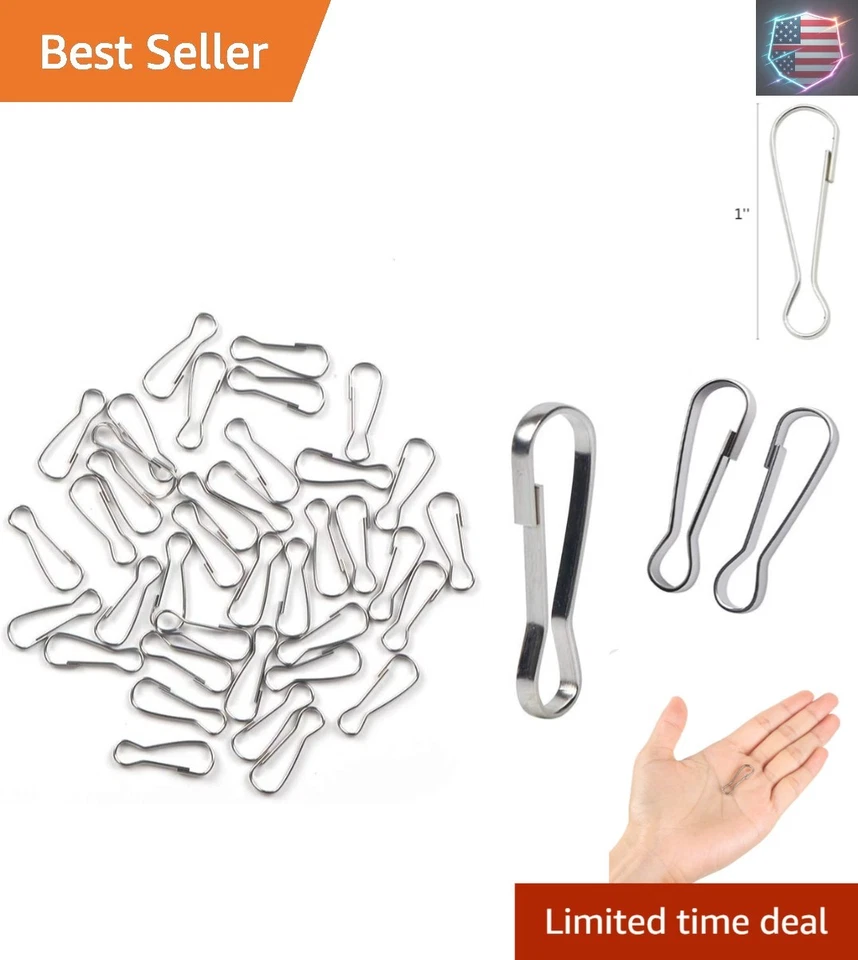 Пружинные крючки из нержавеющей стали 304 100 штук - идеально подходят для брелоков и удостоверений личности - Изображение 1 из 4