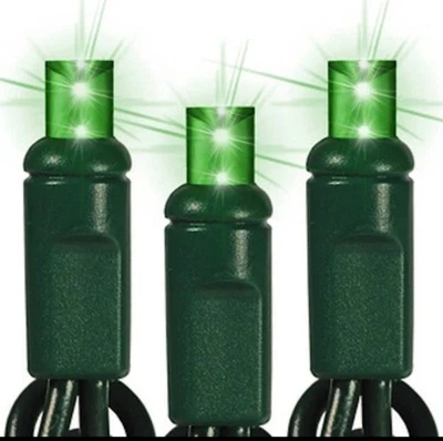 Green LED 24 Ft Christmas Holiday Mini Lights 50 L Per Strand Indoor Outdoor Use - Image 1 of 4