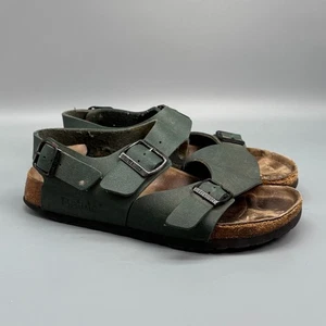 Sandalias Birkenstock Milano BS para mujer 8 madera tomillo cuero hebilla tira trasera - Imagen 1 de 13