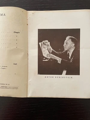 ARTHUR RUBINSTEIN - Programa de recitales para piano 1948/11/17 Sonatas Chopin & Liszt Foto 1 de 2