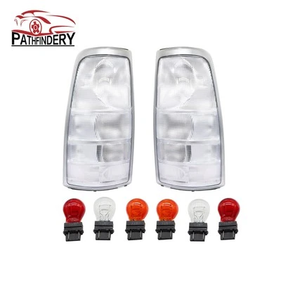 CLEAR Tail Lights W/Bulb For 99-03 Chevy Silverado 99-07 GMC Sierra Pickup Truck - Image 1 of 4
