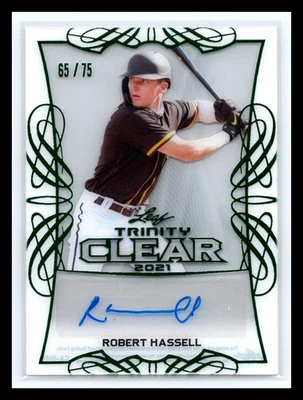💥 Robert Hassell 2021 Trinity Clear Emerald Acetate AUTO RC # 65/75 - Image 1 of 2