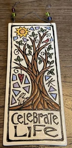 Arte de pared Spooner Creek árbol de la vida arcilla grabada Wisconsin hecho a mano - Imagen 1 de 6