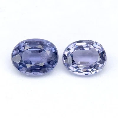 💎 Par de espinelas azules violetas naturales ovaladas de 0,81 quilates de ancho - piedras preciosas de Birmania Foto 1 de 4