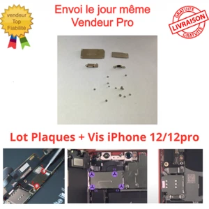 Plaque Fer Iphone 12 12 Pro Nappe Batterie Lcd Ecouteur Sim + Vis - Imagen 1 de 12