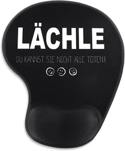 Mauspad mit Gelkissen Schwarz Lustig Spruch Mousepad mit Handauflage Handgelenka - Bild 1 von 6