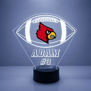Louisville Cardinals, Engraved Light, College Football LED Sports Fan Lamp Gift - Picture 1 of 7