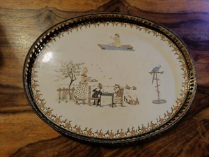 French Sarreguemines Porzellan Tablett Character/Story Plates Enfants Richard - Bild 1 von 2