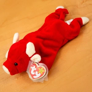 Peluche SNORT the Bull - Ty Beanie Babies (retirado) MWMT - NUEVO STOCK ANTIGUO - Imagen 1 de 4