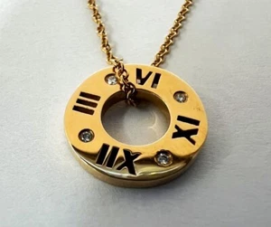 TIFFANY&Co. Tiffany Atlas Necklace Pendant K18 750 Gold Diamond - Picture 1 of 6