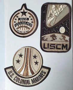 ALIENS Film - USCM USS Sulaco Deluxe DESERT CAMO Patch 4er Set - Versand aus USA - Bild 1 von 3
