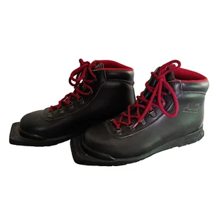 ALICO ITALY Nordic Norm TELEMARK Ski Boots Women’s 8.5 Vibram 75mm Black Leather - Picture 1 of 11