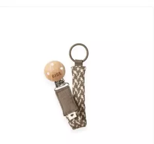 Bibs World Pacifier/Dummy Clip Liberty Design NEW Dark Oak And Vanilla - Picture 1 of 5