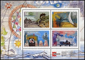 Canada Stamps Souvenir Sheet of 4, Exploration of Canada 1, #1107b MNH - Picture 1 of 1