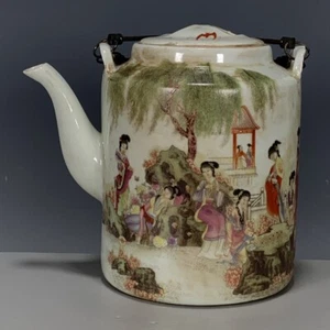 Chinese Antique Porcelain Character Story “十二金钗” Loop Handle Pot - Picture 1 of 8