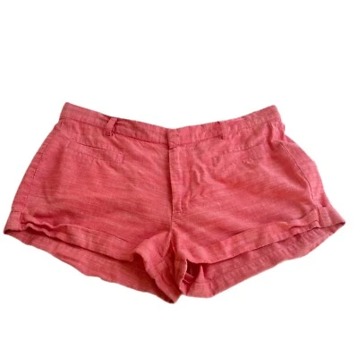 Buffalo David Button Shorts Women Size 8 Orange Low Rise Y2K 100% Cotton - Image 1 of 4