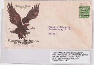 Omaha Nebr pre cncl 1ct Illust Advt Northwestern School Of TAXIDERMIA (b620) - Imagen 1 de 1
