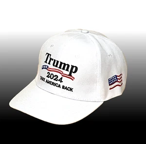 Trump 2024 Take America Back Hat White Baseball Cap MAGA US Seller! - Picture 1 of 4