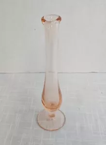 "Jarrón elástico de vidrio artístico melocotón de 8"" de colección jarrón elástico" - Imagen 1 de 7
