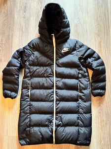 Nike Wind Runner Reversible Down Fill Parka Puffer Black Jacket Women CU0284-010 - Picture 1 of 4