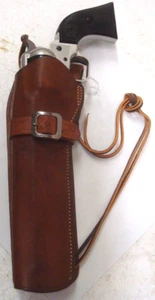 Vintage Western Bianchi Brown Leather 1898H LH Holster 6.5" - 7.5" Small SAA 22 - Picture 1 of 20