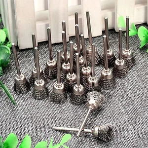 20X 3mm Shank Mandrel Steel Wire Cup Brush Cleaner For Drill Rotary Tool Grinder - Picture 1 of 11