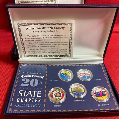 LOT OF 2x 1999 Colorized State Quarters Collections -- Complete Sets AHS - Image 1 of 4