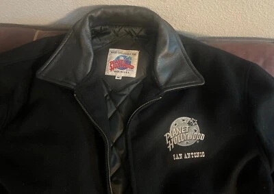 VINTAGE PLANET HOLLYWOOD "SAN ANTONIO" QUILTED WOOL JACKET - MADE IN USA - Image 1 of 4