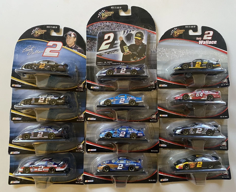 Winners Circle Rusty Wallace #2 Dodge Miller Light Set of 12 NASCARs 1:64s - Image 1 of 4