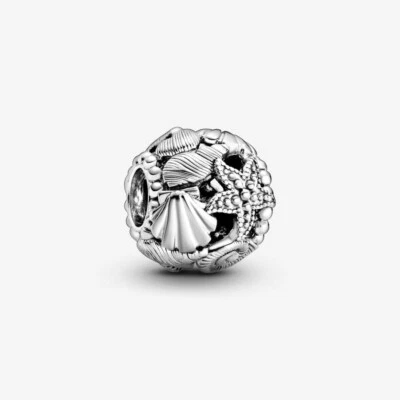 PANDORA Charm Anhänger Bead Seestern Muschel Herzen 925 Sterlingsilber 798950C00 - Bild 1 von 4