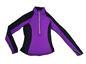 Lululemon 1/2 Zip Long Sleeve Pullover Mock Neck Reflective Purple Black Size 4 - Picture 1 of 9